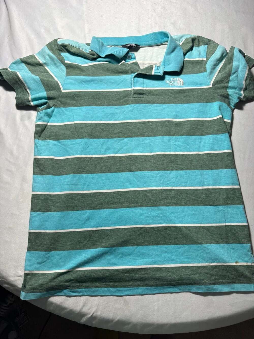 The North Face Men's Size Large Striped Short Sleeve Polo Shirt